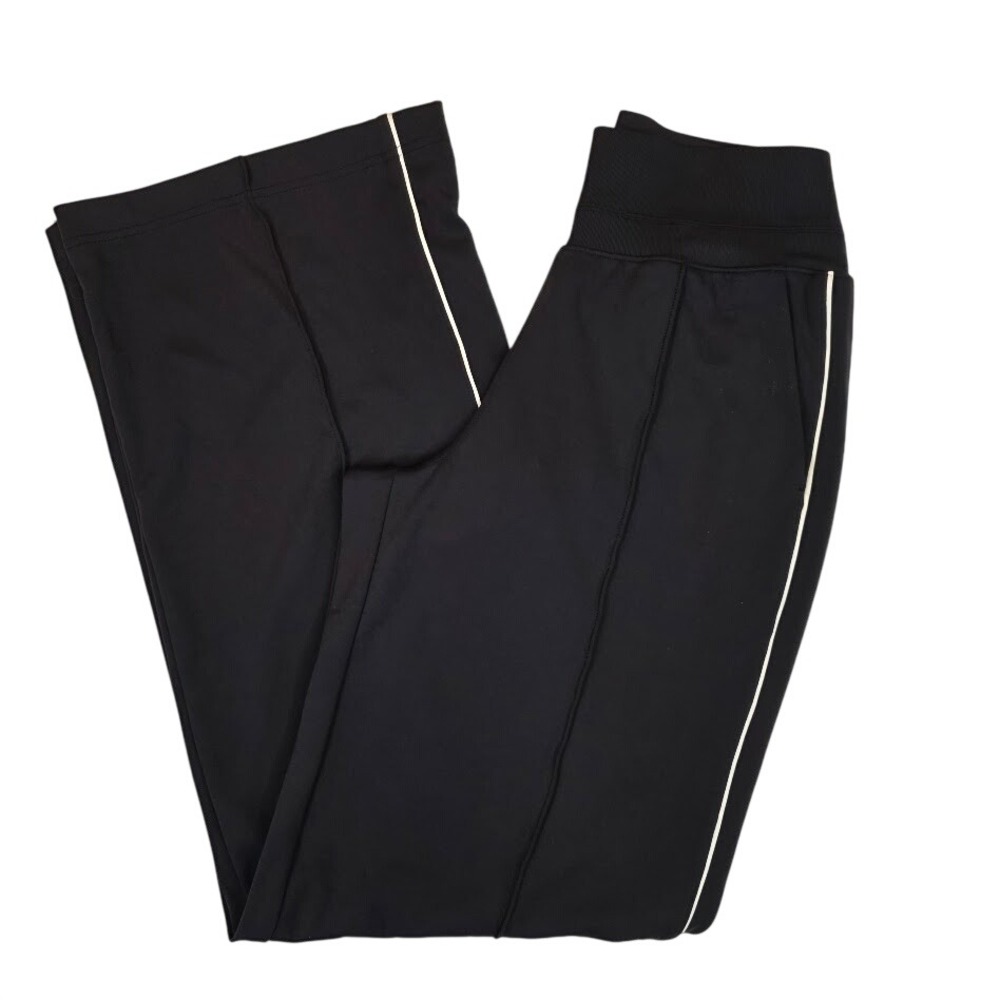 Athleta Size S Tall Venice High Rise Track Stripe Pants Black Wide Leg 854424-00 - Picture 2 of 13